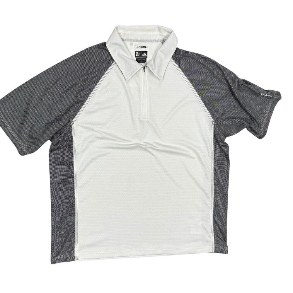 Adidas Climacool Short Sleeve Polo Shirt Golf Stretch 1/4 Zip Large